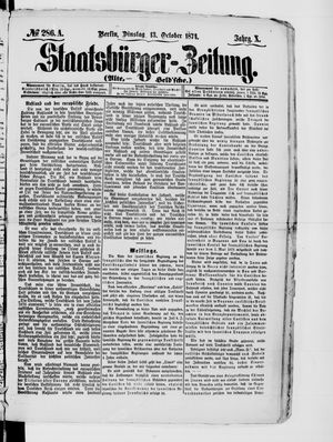 Staatsbürger-Zeitung vom 13.10.1874