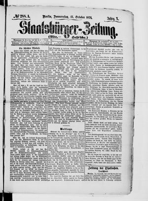 Staatsbürger-Zeitung vom 15.10.1874