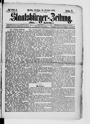 Staatsbürger-Zeitung on Oct 16, 1874