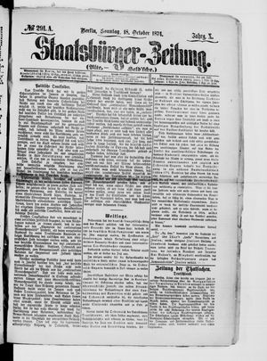 Staatsbürger-Zeitung on Oct 18, 1874