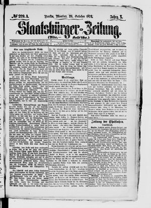 Staatsbürger-Zeitung on Oct 26, 1874