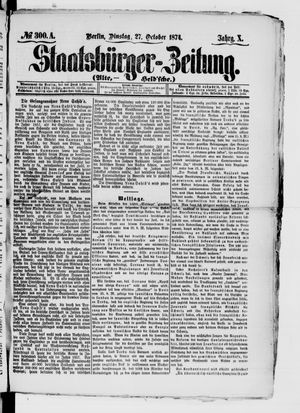 Staatsbürger-Zeitung vom 27.10.1874