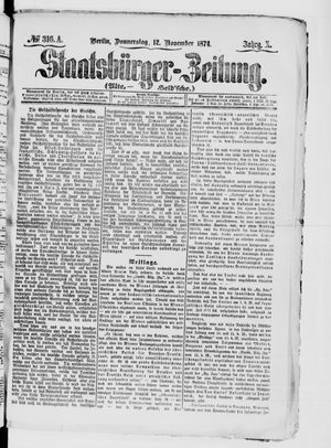 Staatsbürger-Zeitung vom 12.11.1874