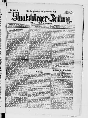 Staatsbürger-Zeitung vom 15.11.1874