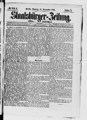 Staatsbürger-Zeitung on Nov 16, 1874