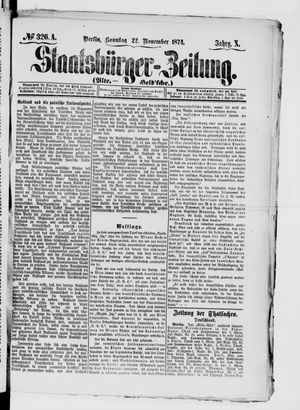 Staatsbürger-Zeitung vom 22.11.1874
