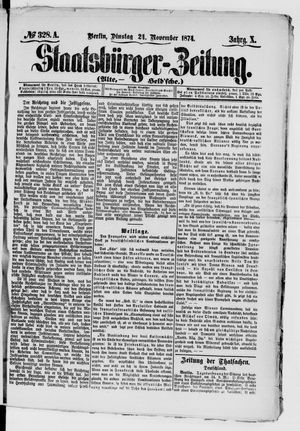 Staatsbürger-Zeitung vom 24.11.1874