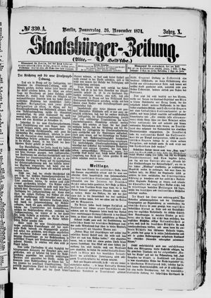 Staatsbürger-Zeitung vom 26.11.1874