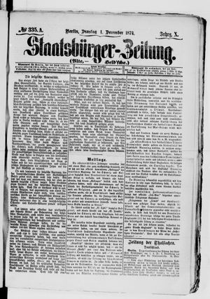Staatsbürger-Zeitung on Dec 1, 1874