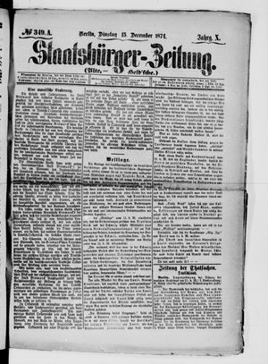 Staatsbürger-Zeitung vom 15.12.1874