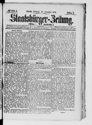 Staatsbürger-Zeitung vom 22.12.1874