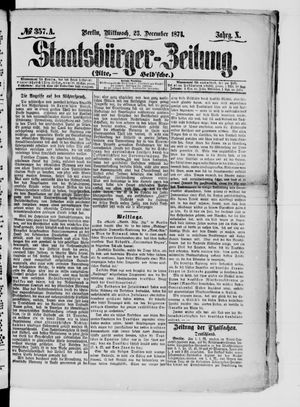 Staatsbürger-Zeitung vom 23.12.1874