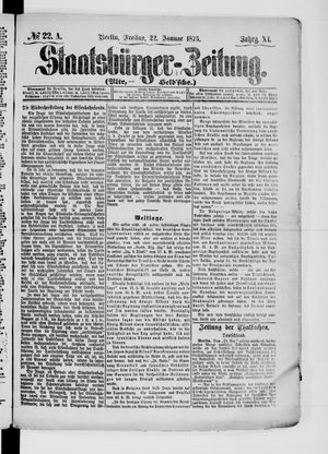Staatsbürger-Zeitung on Jan 22, 1875