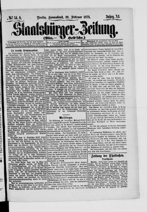 Staatsbürger-Zeitung on Feb 20, 1875