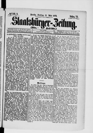 Staatsbürger-Zeitung on May 21, 1875