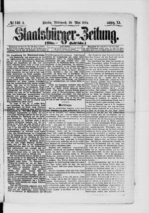 Staatsbürger-Zeitung on May 26, 1875