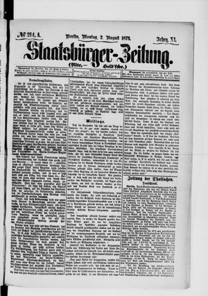 Staatsbürger-Zeitung on Aug 2, 1875