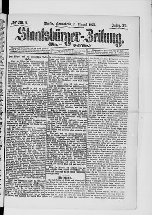 Staatsbürger-Zeitung on Aug 7, 1875