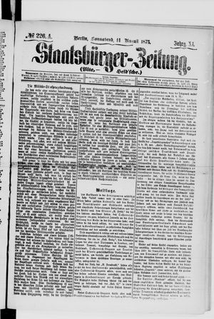 Staatsbürger-Zeitung on Aug 14, 1875