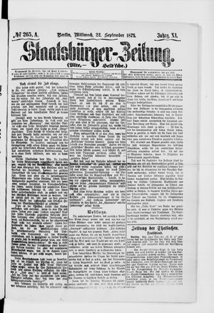 Staatsbürger-Zeitung vom 22.09.1875