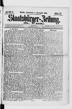 Staatsbürger-Zeitung vom 06.11.1875