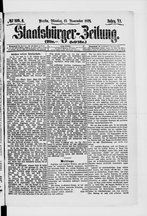 Staatsbürger-Zeitung on Nov 15, 1875