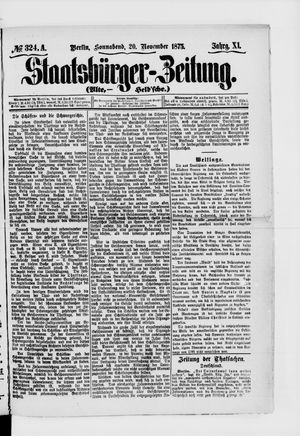 Staatsbürger-Zeitung vom 20.11.1875