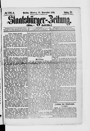 Staatsbürger-Zeitung on Nov 22, 1875