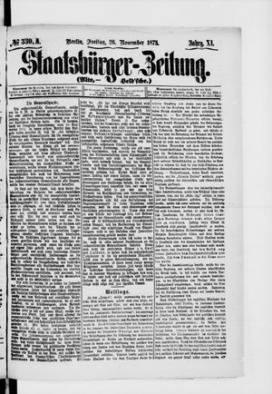 Staatsbürger-Zeitung on Nov 26, 1875