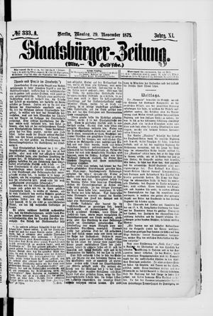 Staatsbürger-Zeitung vom 29.11.1875
