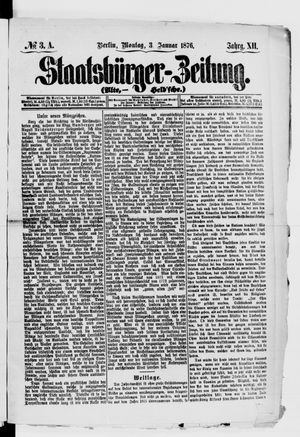 Staatsbürger-Zeitung vom 03.01.1876