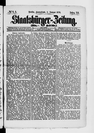 Staatsbürger-Zeitung vom 08.01.1876