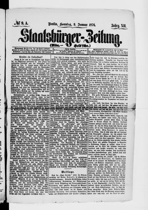 Staatsbürger-Zeitung on Jan 9, 1876