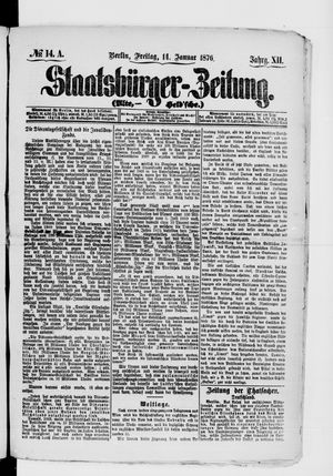 Staatsbürger-Zeitung vom 14.01.1876