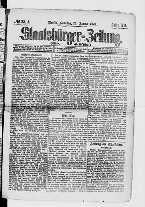 Staatsbürger-Zeitung on Jan 23, 1876