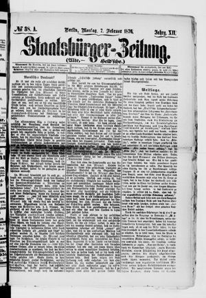 Staatsbürger-Zeitung vom 07.02.1876