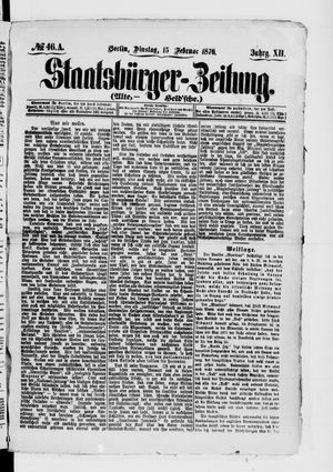 Staatsbürger-Zeitung on Feb 15, 1876