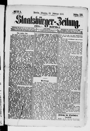 Staatsbürger-Zeitung on Feb 22, 1876