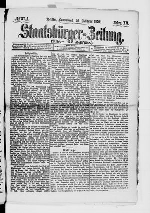 Staatsbürger-Zeitung on Feb 26, 1876