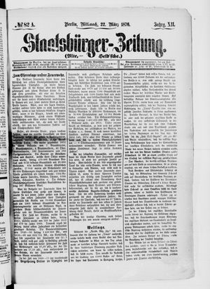 Staatsbürger-Zeitung vom 22.03.1876