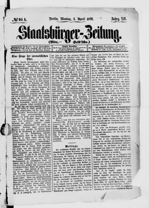 Staatsbürger-Zeitung on Apr 3, 1876