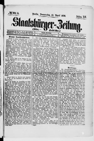 Staatsbürger-Zeitung on Apr 13, 1876