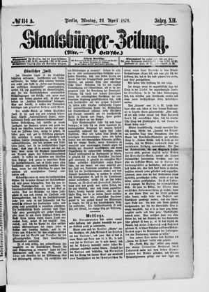 Staatsbürger-Zeitung on Apr 23, 1876