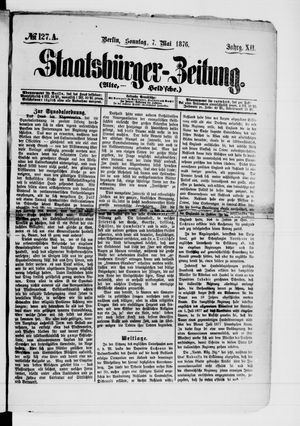 Staatsbürger-Zeitung on May 7, 1876
