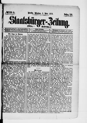 Staatsbürger-Zeitung on May 8, 1876
