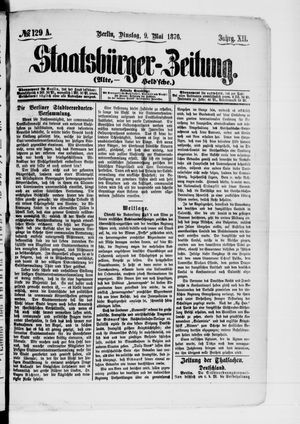 Staatsbürger-Zeitung on May 9, 1876