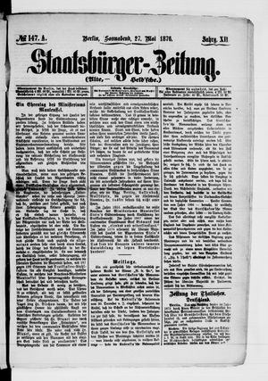 Staatsbürger-Zeitung vom 27.05.1876