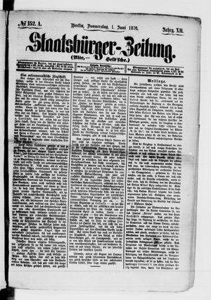 Staatsbürger-Zeitung on Jun 1, 1876