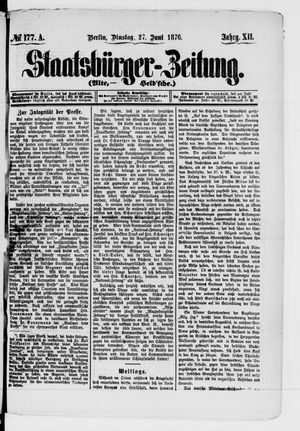 Staatsbürger-Zeitung vom 27.06.1876