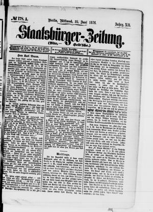 Staatsbürger-Zeitung on Jun 28, 1876